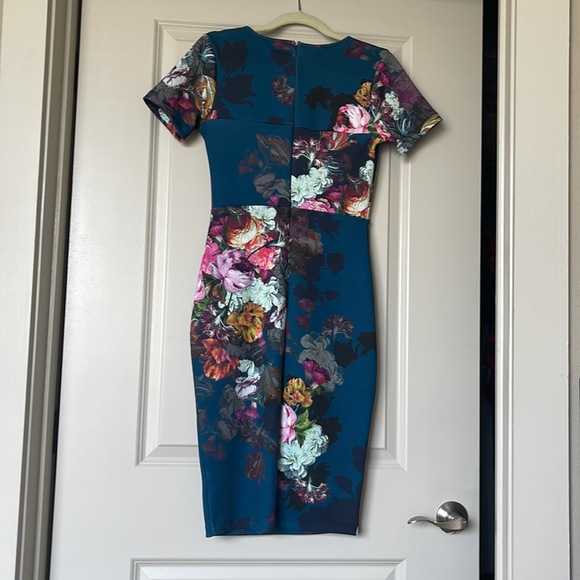 Asos Petite Navy Floral Dress - Picture 2 of 2